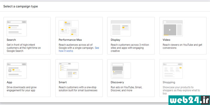 انواع کمپین در گوگل ادز