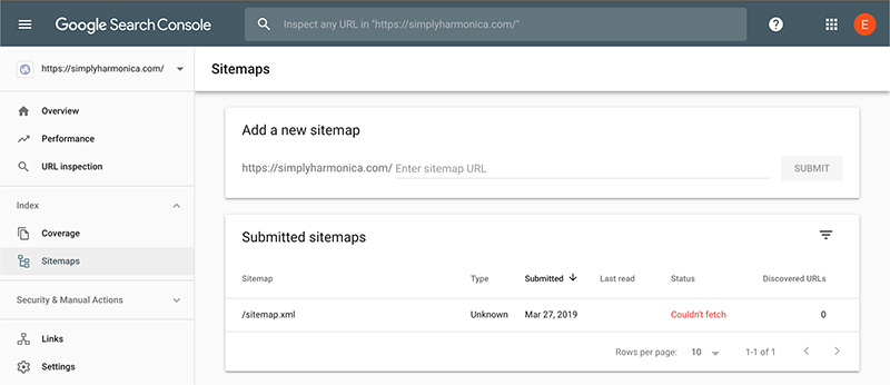 بخش SITEMAPS در وبمستر تولز