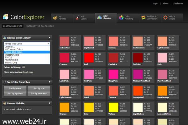 کتابخانه Named Web Color 