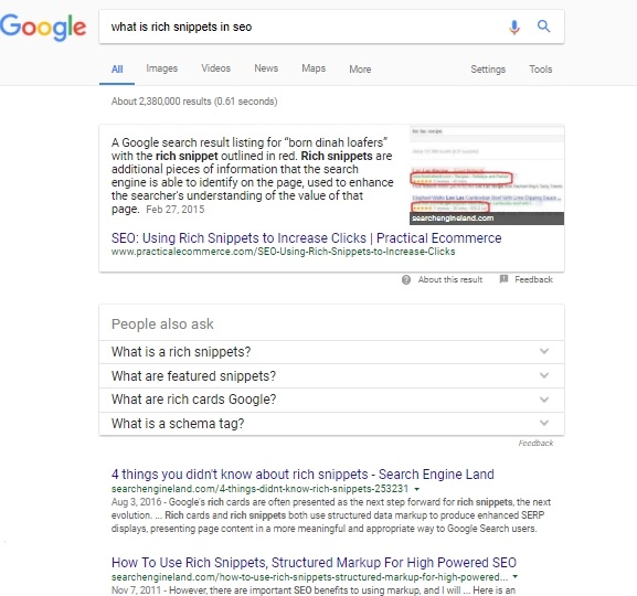 پاسخ های غنی گوگل