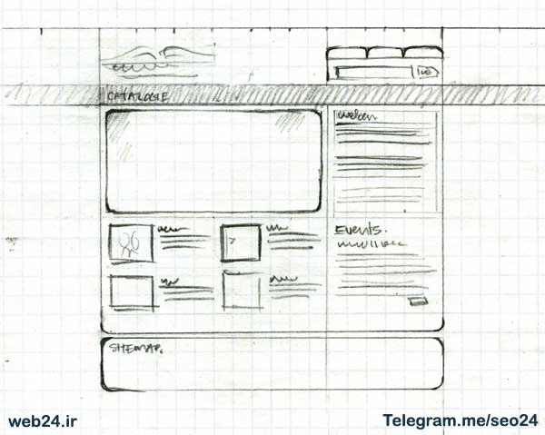 اسکچ یا طرح اولیه برای طراحی سایت
